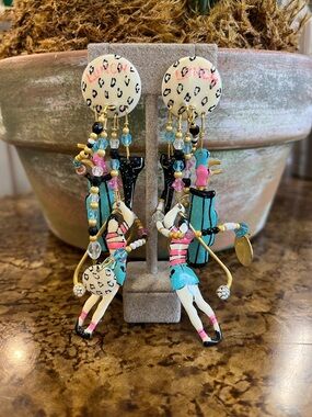 Lunch at the Ritz Playing Golf Earrings